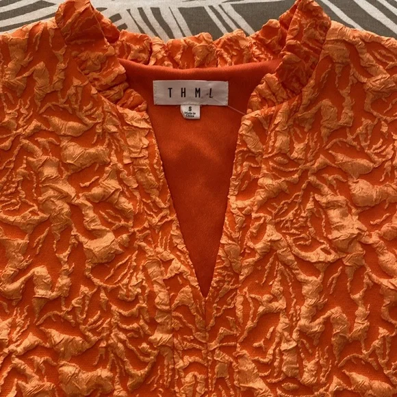 THML orange tiered babydoll dress - Picture 8 of 10